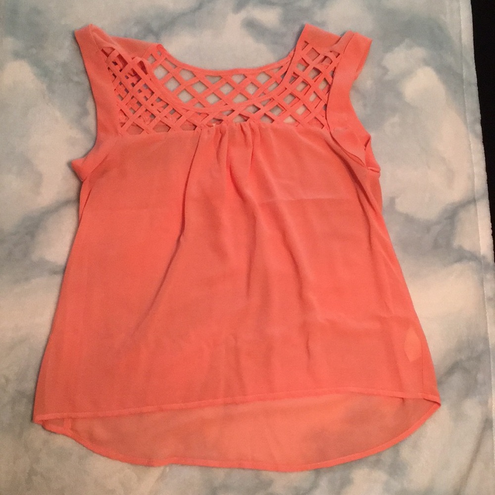 Peach sheer blouse